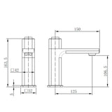 Astini Quadrado Chrome Square Push Button Basin Mixer Tap & Waste