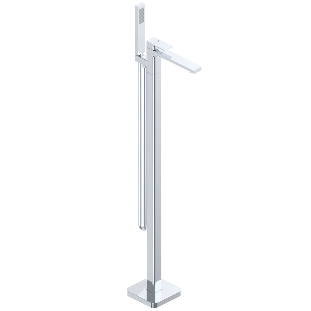 Astini Quadrado Chrome Square Freestanding Bath Tap & Shower Mixer