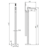 Astini Quadrado Brushed Brass Square Freestanding Bath Tap & Shower Mixer