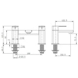 Astini Quadrado Chrome Square Deck Mounted Bath Filler Tap