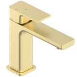 Astini Quadrado Brushed Brass Square Eco Basin Mixer Tap & Waste