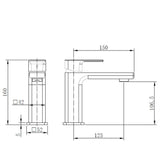 Astini Quadrado Brushed Brass Square Eco Basin Mixer Tap & Waste