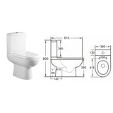 Astini Plumb Essentials Close Coupled Toilet Pan, Cistern & Soft Close Seat