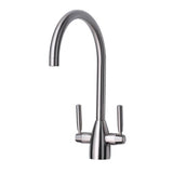 Astini Rumba Brushed Steel Twin Lever Kitchen Sink Mixer Tap AK147BS