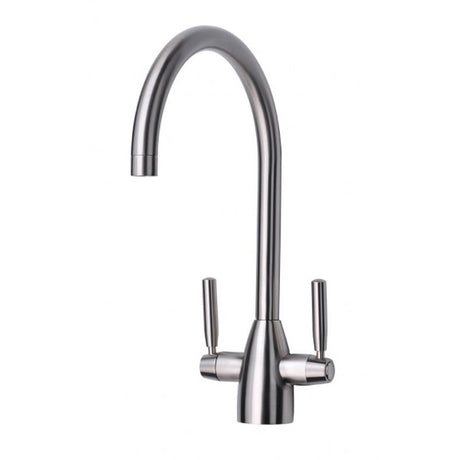 Astini Rumba Brushed Steel Twin Lever Kitchen Sink Mixer Tap AK147BS