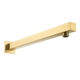 Astini Brushed Brass Square Wall Outlet Shower Arm 345mm