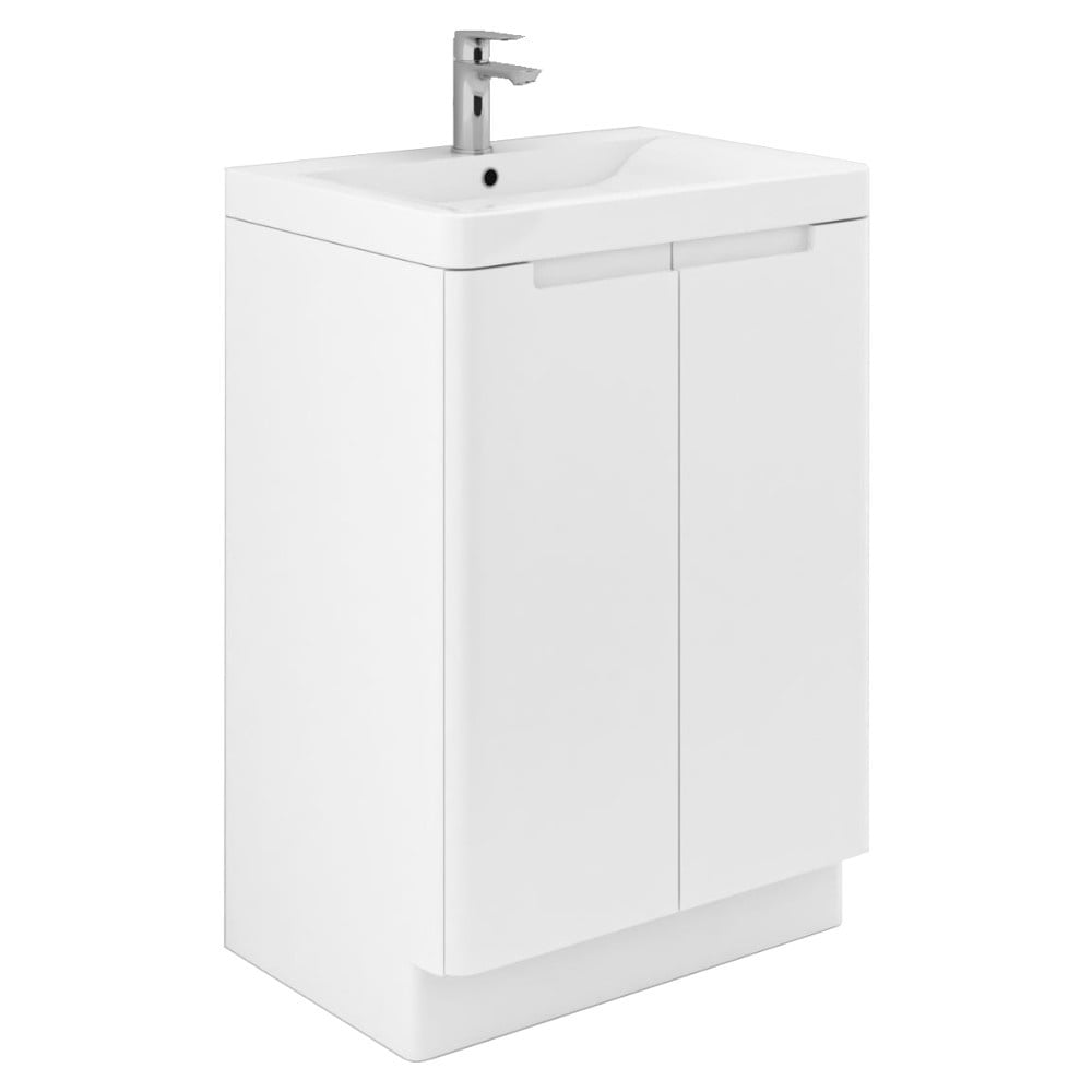 Astini Monza White 2-Door Floor Standing Vanity Unit & Basin