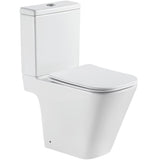 Astini Milan White Square Rimlesss Close Coupled Toilet Pan & Soft Close Seat