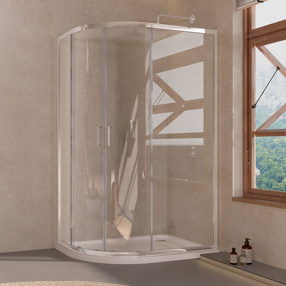 Astini Chrome Profiles 2 Door Quadrant Shower Enclosure 1900x900mm