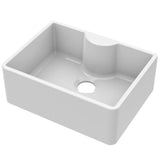 LSC Butler 595 1.0 Bowl White Ceramic Kitchen Sink with Tap Ledge & Gold Waste