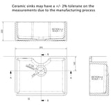 LSC Butler 595 1.0 Bowl White Ceramic Kitchen Sink with Tap Ledge & Gold Waste
