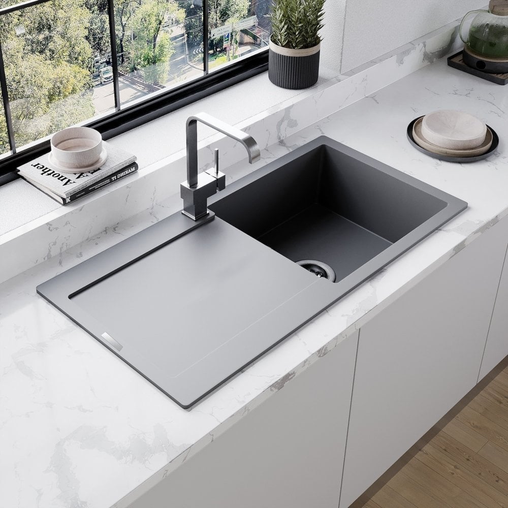 Astini Quadro XL 1.0 Bowl Granite Kitchen Sink & Cosmo 5E Tap Set