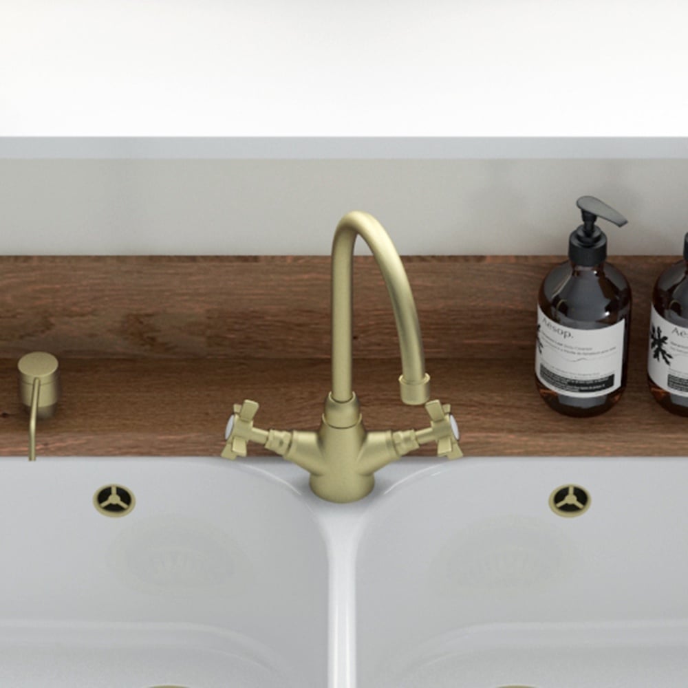 Astini Victoria Kitchen Sink Mono Mixer Tap with Chrome, Brushed Nickel, and Brushed Brass Finishes