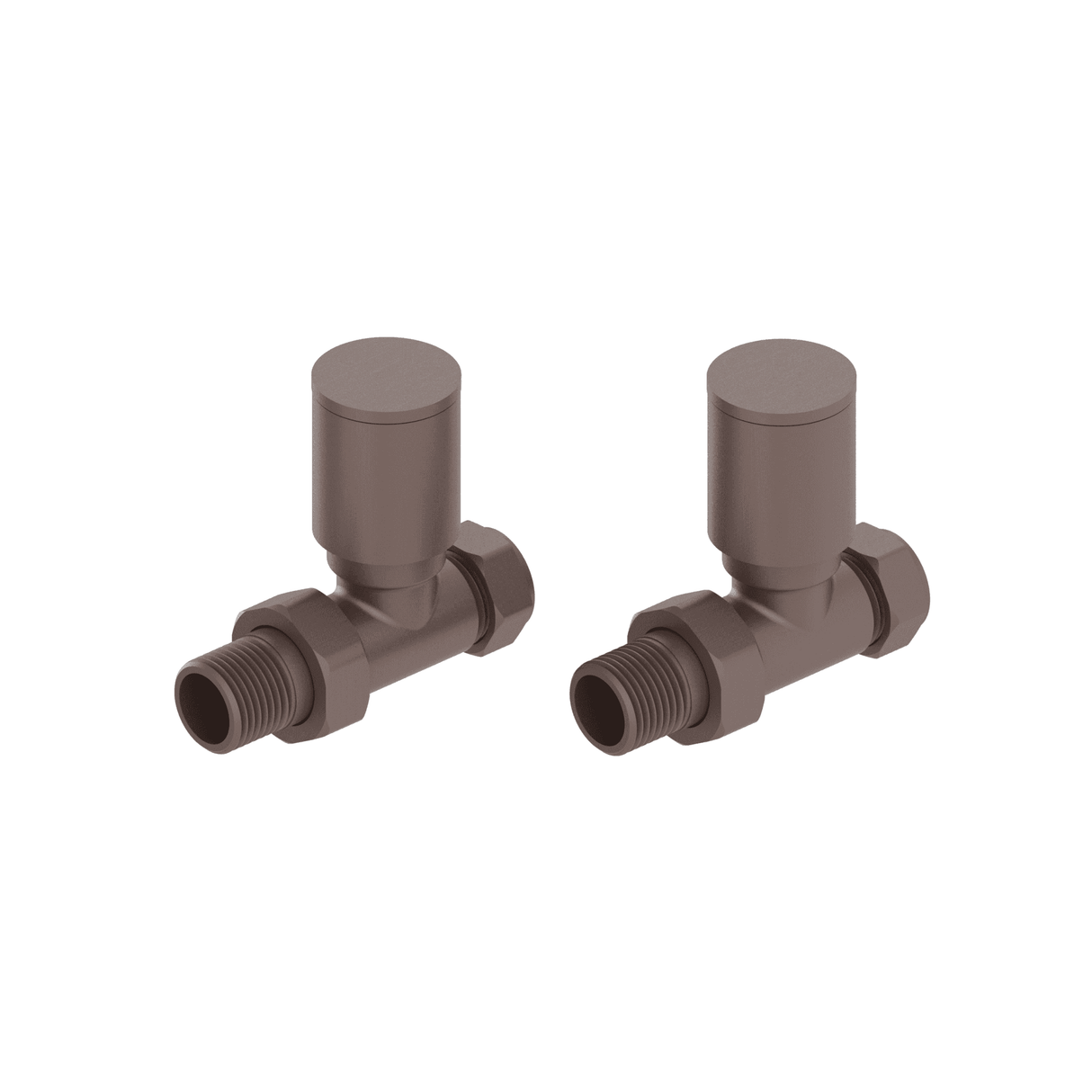 Astini Modern Brushed Bronze Straight Towel Rail Valves
