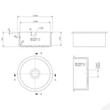Astini Round Inset/Undermount 460 2.0 Bowl White Ceramic Kitchen Sink with Waste & Overflow