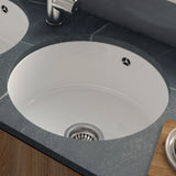 Astini Round Inset/Undermount 460 1.0 Bowl White Ceramic Kitchen Sink with Waste & Overflow