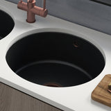 Astini Round Inset/Undermount 460 1.0 Bowl Matt Black Ceramic Kitchen Sink with Waste & Overflow