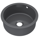 Astini Round Inset/Undermount 460 1.0 Bowl Matt Black Ceramic Kitchen Sink with Waste & Overflow