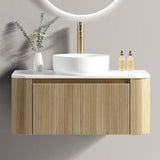 Astini Flauto 870 Curved Corner Wall Hung Vanity Unit & Sintered Stone Counter Top
