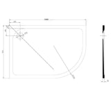 Astini White Offset Quad Low Profile Shower Tray RH 1200x900mm