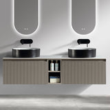 Astini Flauto 1400mm Wall Hung Double Vanity W/ Storage Box & Counter Top