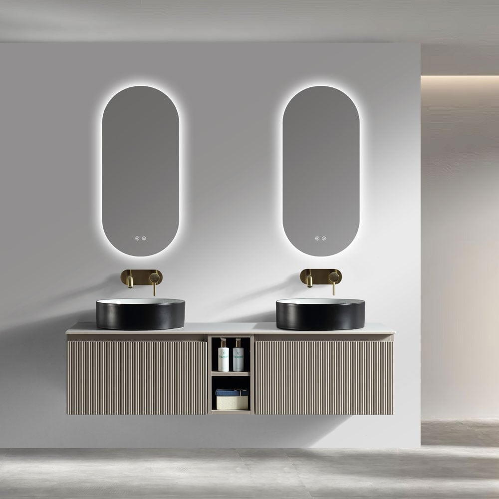 Astini Flauto 1400mm Wall Hung Double Vanity W/ Storage Box & Counter Top