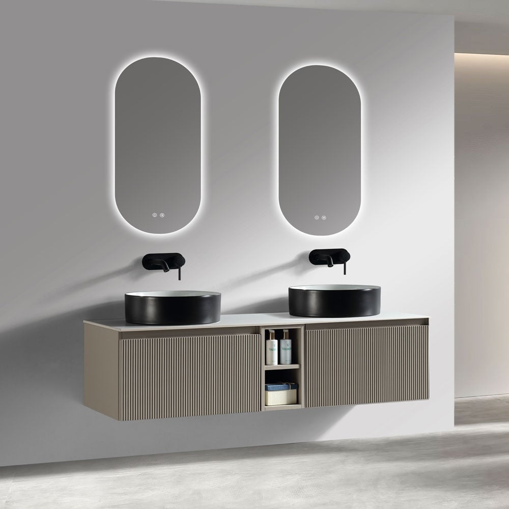 Astini Flauto 1400mm Wall Hung Double Vanity W/ Storage Box & Counter Top