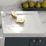 Astini Grooved Ceramic Gloss White Belfast Butler Kitchen Sink Worktop Drainer