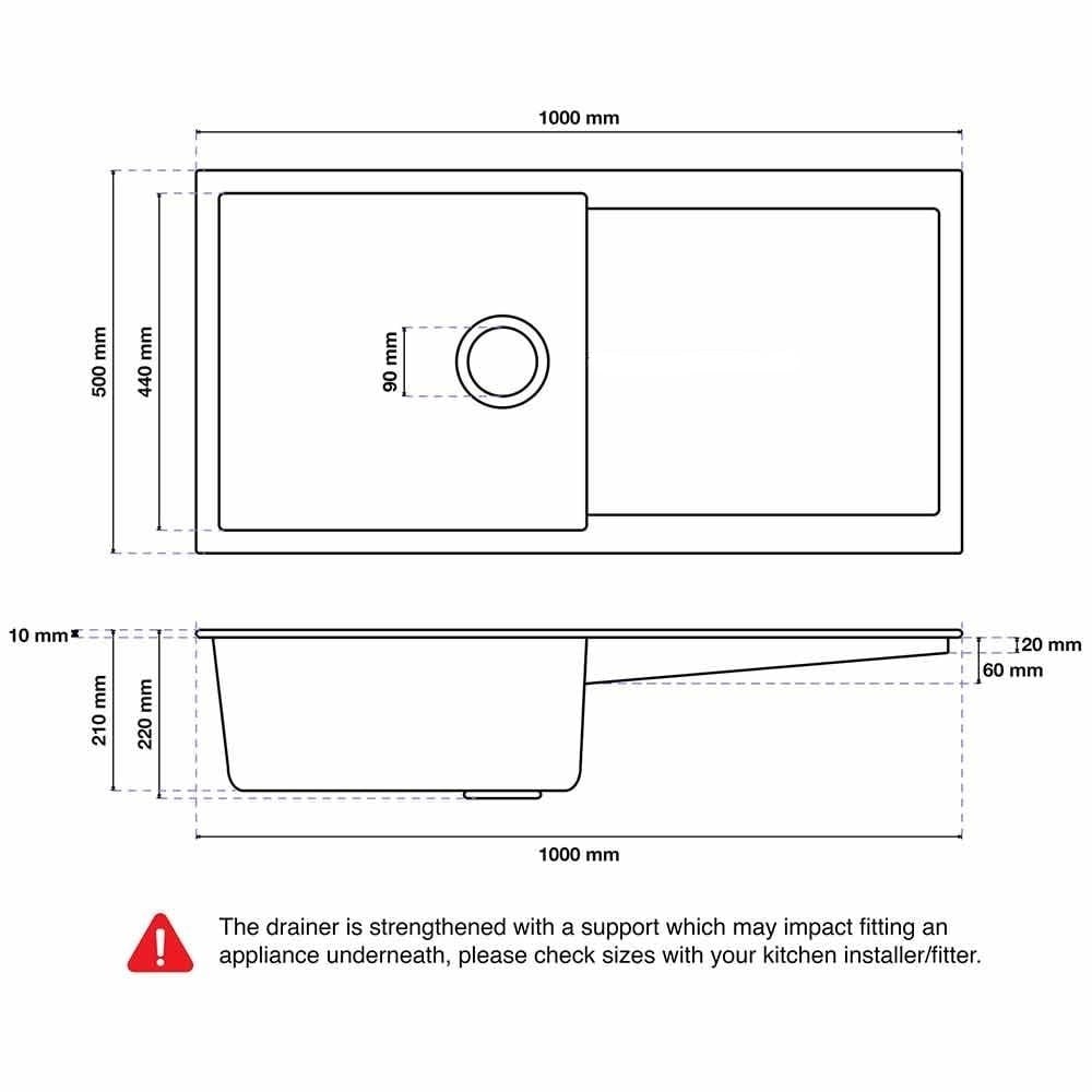 Astini Quadro XL 1.0 Bowl Granite Kitchen Sink & Cosmo 5E Tap Set