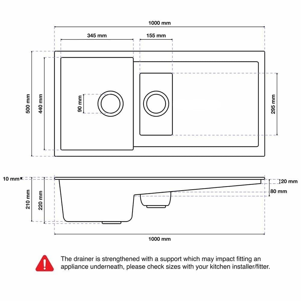 Astini Quadro 1.5 Bowl Granite Kitchen Sink & Cosmo 5E Tap Set