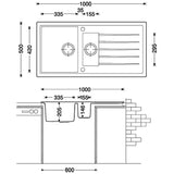 Astini Gianni 1.5 Bowl Granite Kitchen Sink & Waste