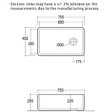 Astini Belgrave 760 1.0 Bowl White Ceramic Kitchen Sink with Waste Options