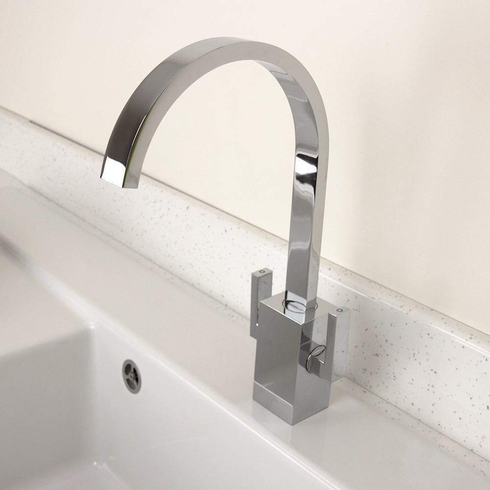 Astini Metropolitan Chrome Twin Lever Kitchen Sink Mixer Tap HK49