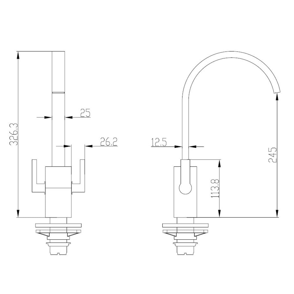 Astini Metropolitan Chrome Twin Lever Kitchen Sink Mixer Tap HK49
