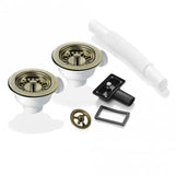 2x 90mm Strainer Waste & Overflow for Astini, RAK, Rangemaster Ceramic Sink