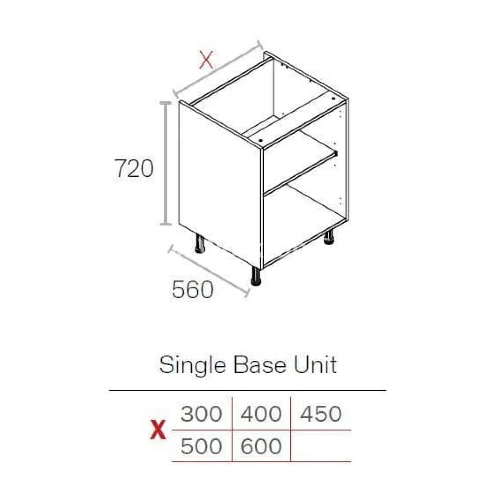 300mm Kitchen Base Cabinet  White