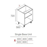 300mm Kitchen Base Cabinet  White