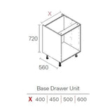 500mm Kitchen Drawer Cabinet  White