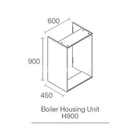 600mm Kitchen Boiler Cabinet 900mm High 450mm Deep  White