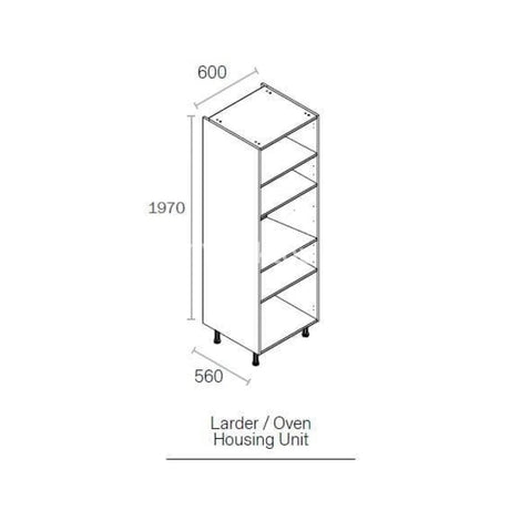 600mm Kitchen Tall Appliance Cabinet  White (1970mmH + Legs)