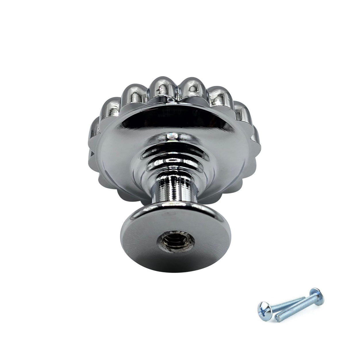 M4TEC Polished Chrome Fluted Knob Handle – VH3 Series (30mm Cabinet, Drawer & Cupboard Knob)