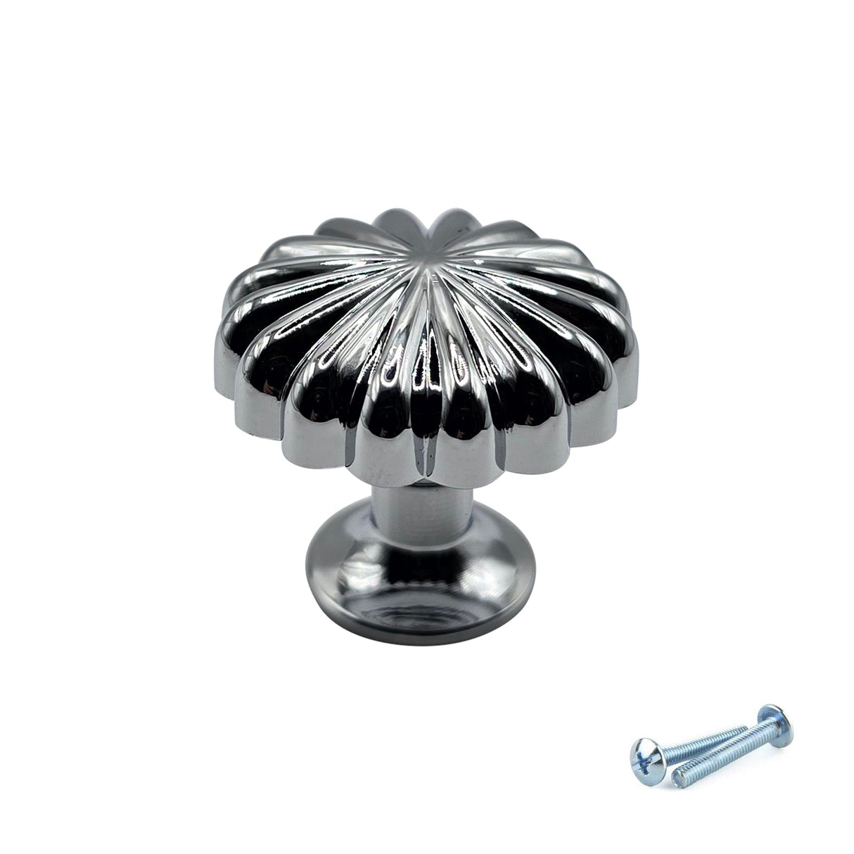M4TEC Polished Chrome Fluted Knob Handle – VH3 Series (30mm Cabinet, Drawer & Cupboard Knob)
