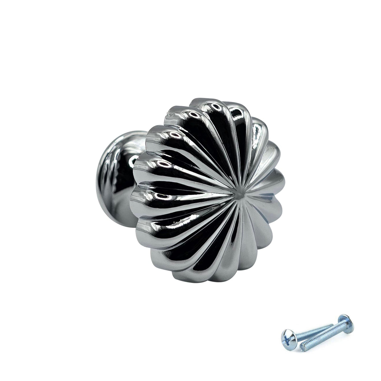 M4TEC Polished Chrome Fluted Knob Handle – VH3 Series (30mm Cabinet, Drawer & Cupboard Knob)