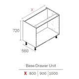 900mm Kitchen Drawer Cabinet  White