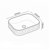 Astini Flauto 405x405 Fluted Gloss White Square Countertop Basin