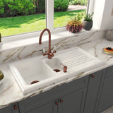 Astini Lago 150 1.5 Bowl Fireclay Ceramic Kitchen Sink with Waste & Overflow
