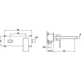 Astini Opah Chrome Wall Mounted Basin Mixer Tap with EZ Box