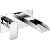Astini Curved Waterfall Chrome Wall Mounted Basin Mixer Tap