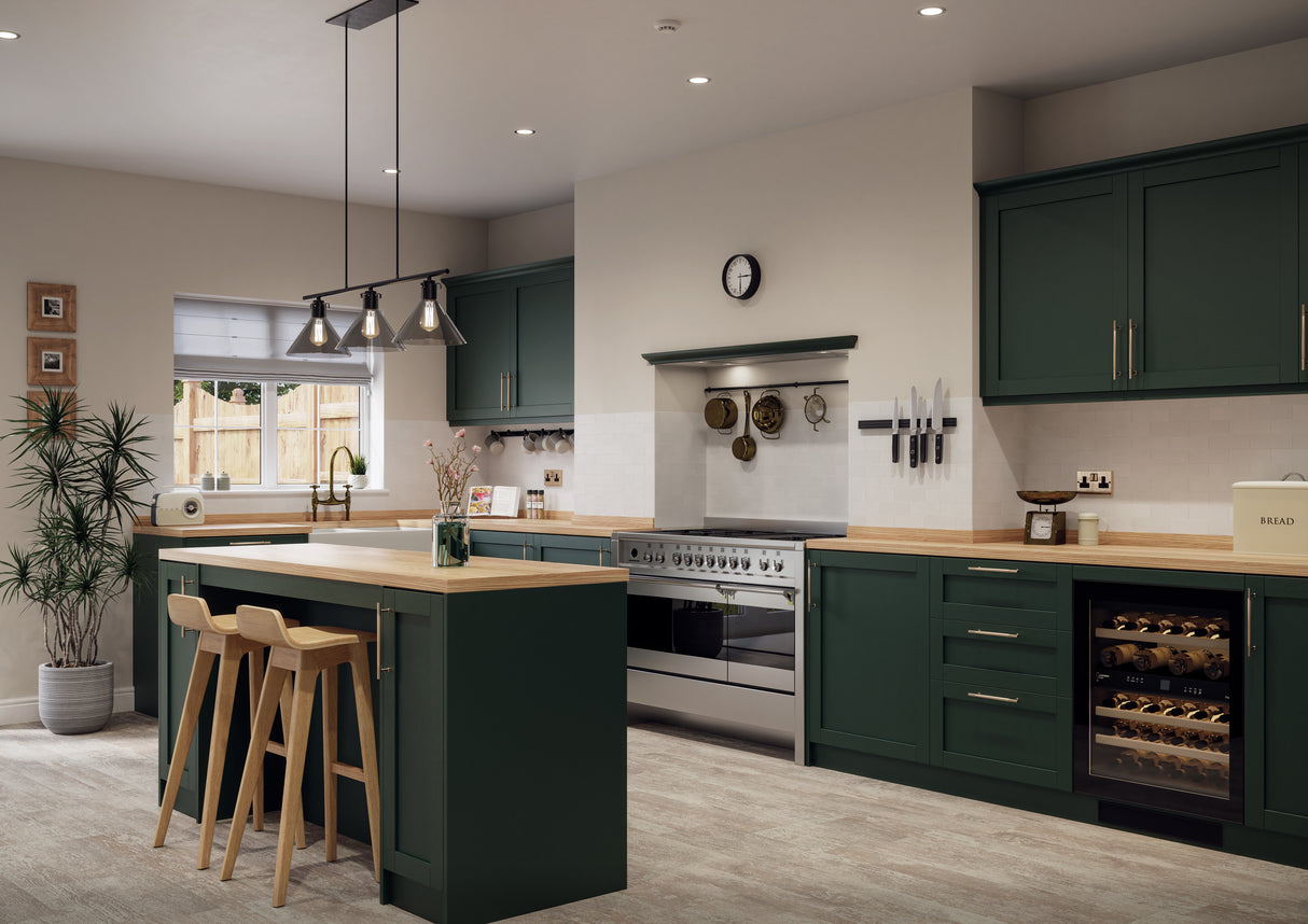 Balmoral Wood Grain 'Skinny' Shaker Fir Green Ash- Replacement Kitchen Drawer Front (175mm High)