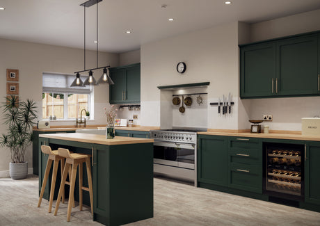 Balmoral Wood Grain 'Skinny' Shaker Fir Green Ash- Replacement Kitchen Drawer Fronts/Oven Filler Panel (110mm High)